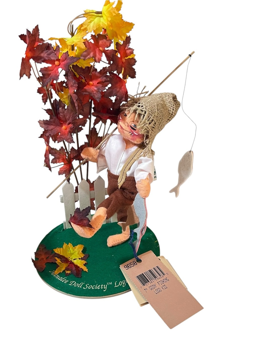 Annalee Doll Society Goin Fishing Logo Kid 7” Doll 1995 Original Box